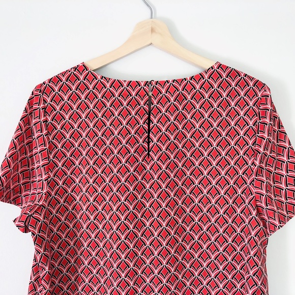 The Limited Red and Navy Short Sleeve Print Dress - Picture 6 of 7